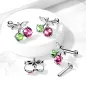 Piercing labret oreille cerise strass Piercing labret oreille cerise strass