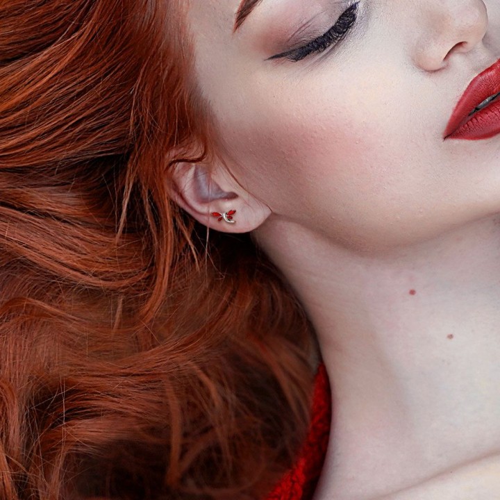 Piercing labret oreille libellule strass