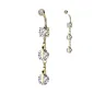 Piercing nombril pendentif double zirconium acier doré Piercing nombril pendentif double zirconium acier doré