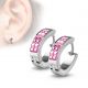 Paire boucles d'oreilles anneaux cristaux rose