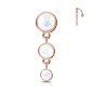 Piercing nombril inversé rosé triple opalescent blanc