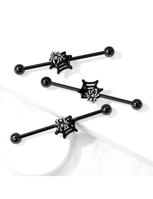Piercing industriel oreille toile araignée