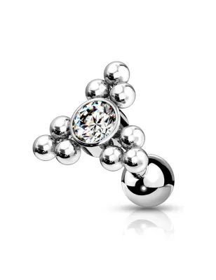 Piercing cartilage hélix cluster billes cristal