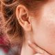 Piercing oreille anneau segment titane doré triple