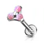 Piercing labret oreille triangle opalite rose Piercing labret oreille triangle opalite rose