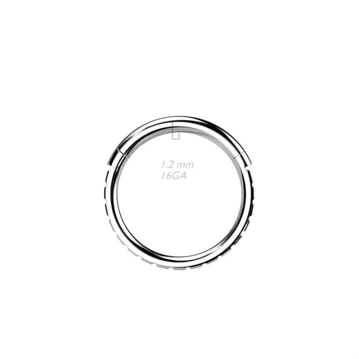 Piercing anneau segment titane strass rectangulaires