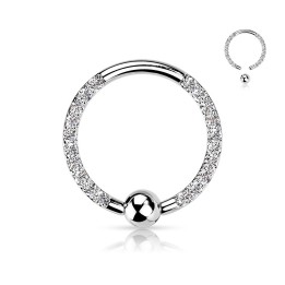Piercing anneau CBR titane strass blancs