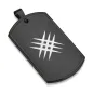 Pendentif homme plaque militaire noir motif croisé Pendentif homme plaque militaire noir motif croisé