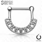 Piercing septum clipsable en acier chirurgical éventail rectangulaire Piercing septum clipsable en acier chirurgical éventail rectangulaire