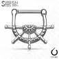 Piercing septum clipsable en acier chirurgical roue de navire Piercing septum clipsable en acier chirurgical roue de navire
