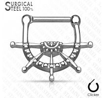 Piercing septum clipsable en acier chirurgical roue de navire