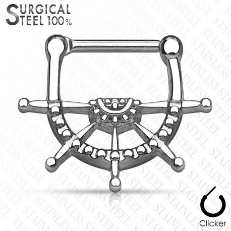 Piercing septum clipsable en acier chirurgical roue de navire