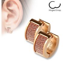 Paire boucles d'oreilles anneaux rosés sable rose