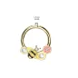 Piercing oreille anneau segment acier chirurgical doré abeille avec fleur Piercing oreille anneau segment acier chirurgical doré abeille avec fleur