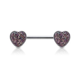 Piercing téton coeur pierre druze noire