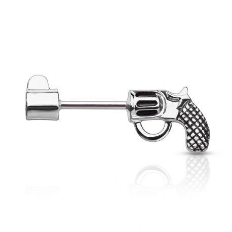 Piercing téton pistolet argenté