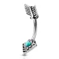 Piercing nombril flèche tribale turquoise Piercing nombril flèche tribale turquoise