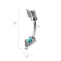 Piercing nombril flèche tribale turquoise Piercing nombril flèche tribale turquoise