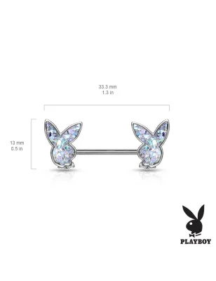 Piercing téton Playboy en acier pierre druze
