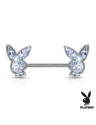 Piercing téton Playboy en acier pierre druze