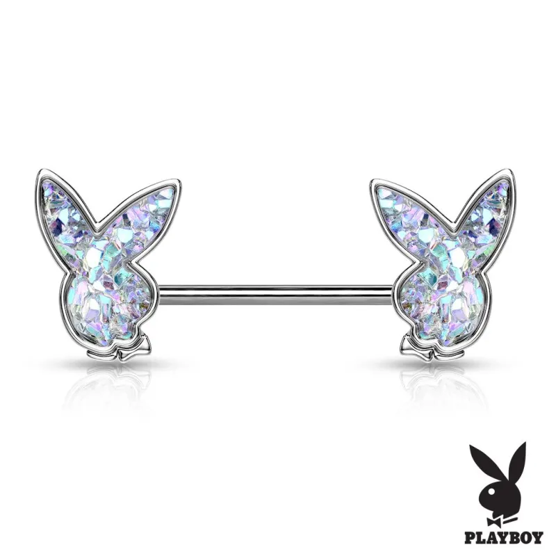 Piercing téton Playboy en acier pierre druze
