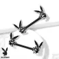 Piercing téton Playboy en acier skulls noir