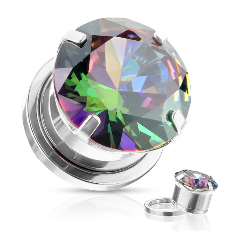 Tunnels Pour Oreilles étirées En Acier Inoxydable - Diamètres De 6mm à 25mm, 2 Pièces, Finition Zirconium