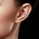 Piercing anneau oreille or blanc 14 carats triple ligne strass