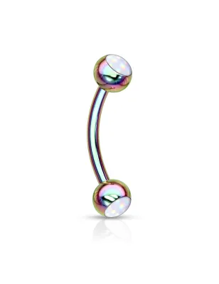 Piercing arcade multicolore pierres lumineuses blanc