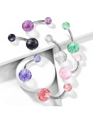 Lot de 7 piercing nombril boules glitter