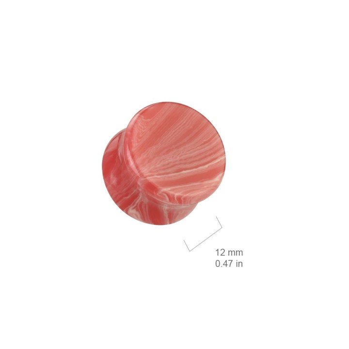 Piercing plug oreille pierre dentelle rouge
