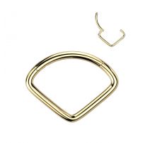 Piercing anneau segment titane doré chevron