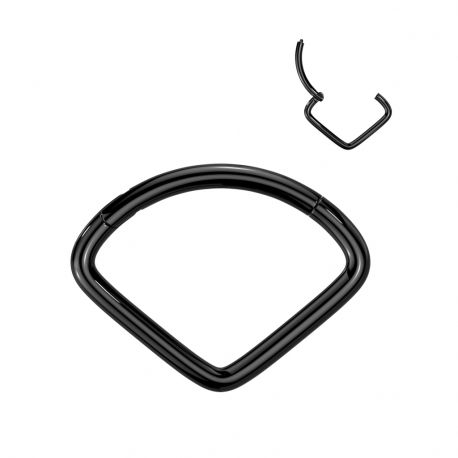 Piercing anneau segment titane noir chevron