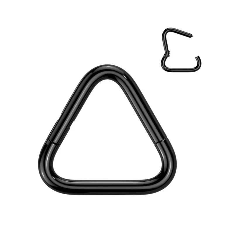Piercing oreille anneau segment titane noir triangle Piercing oreille anneau segment titane noir triangle