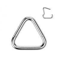 Piercing anneau segment titane argenté triangle