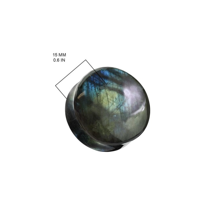Piercing plug pierre naturelle labradorite