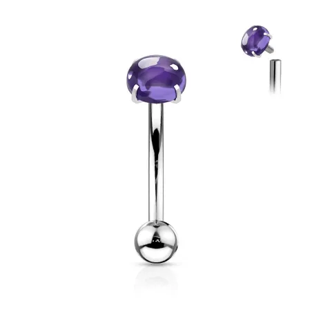 Piercing arcade pierre cabochon violette