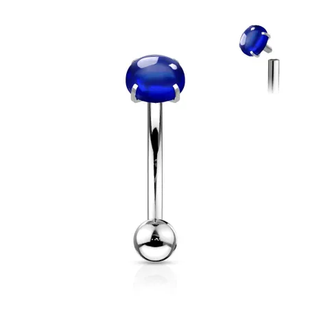 Piercing arcade pierre cabochon bleue