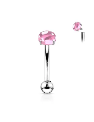Piercing arcade pierre cabochon rose