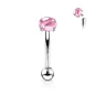 Piercing arcade pierre cabochon rose