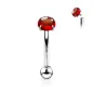 Piercing arcade pierre cabochon rouge
