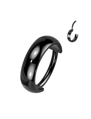 Piercing anneau segment titane noir large dome