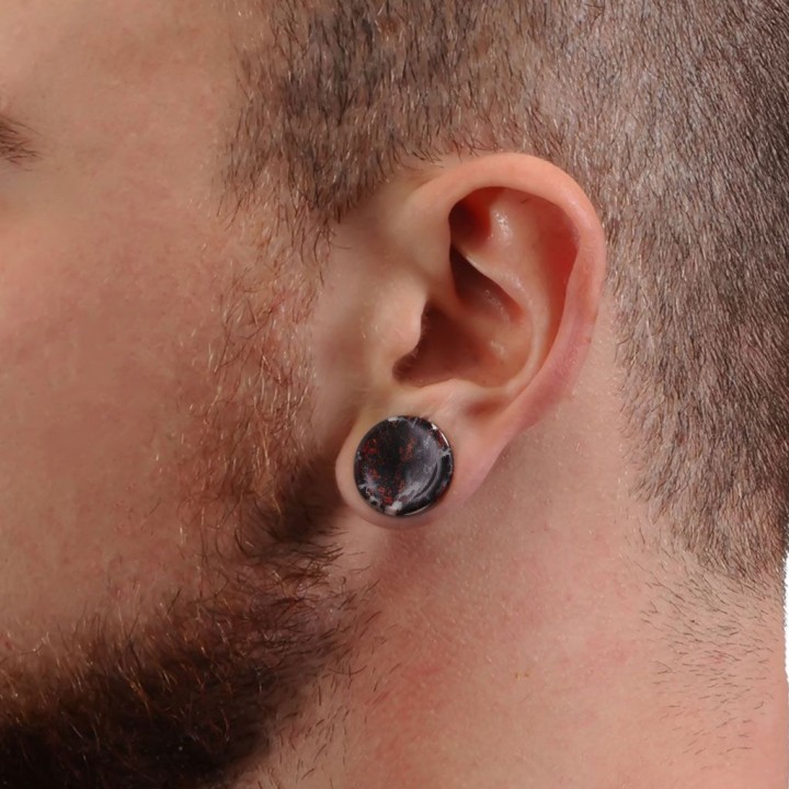 Piercing plug pierre de sang naturelle