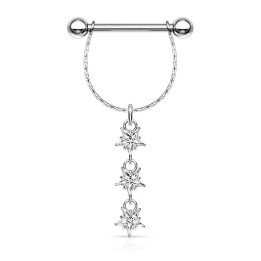 Piercing Téton Bouclier Strass Etoiles