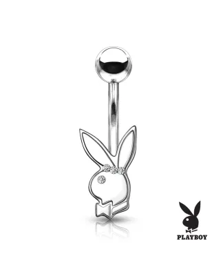 Piercing nombril Playboy lapin argenté