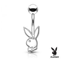 Piercing nombril Playboy lapin argenté