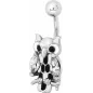 Piercing nombril hibou email noir zircon blanc Piercing nombril hibou email noir zircon blanc
