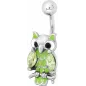 Piercing nombril hibou email vert zircon Piercing nombril hibou email vert zircon