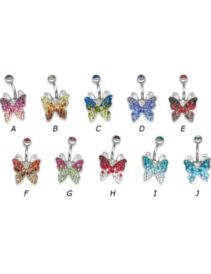 Piercing nombril Crystal Evolution Swarovski Papillon