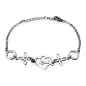 Bracelet femme en acier coeur et fleurs